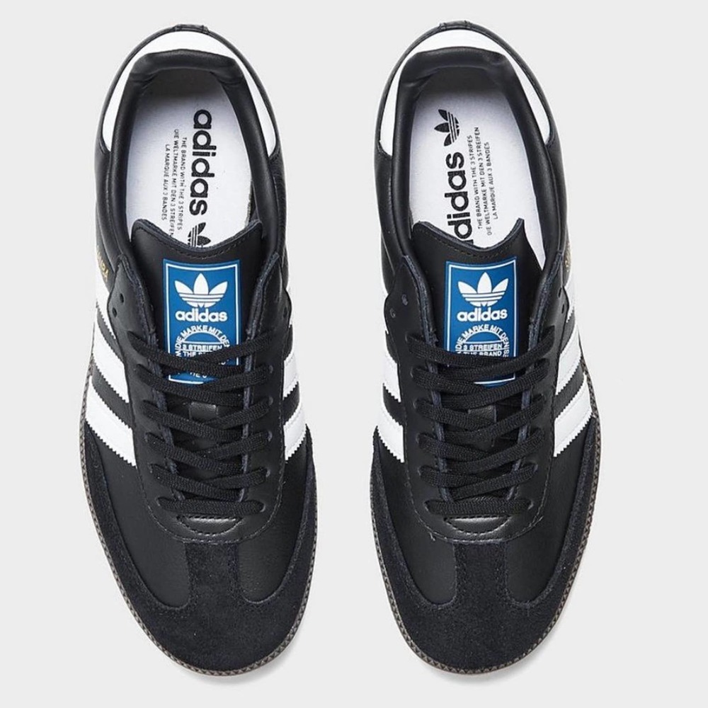 Adidas Samba OG Retro Leather Sneakers Black White Size WOMEN'S 7.5 - Picture 10 of 13